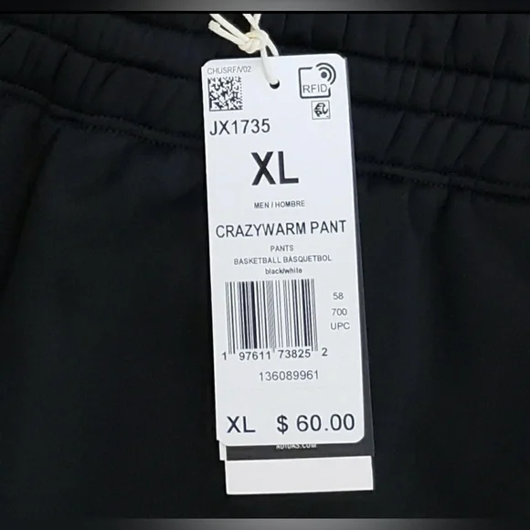 Adidas 'Crazy Warm' Fleece-Lined Joggers / Sweatpants Size XL - Picture 2 of 9